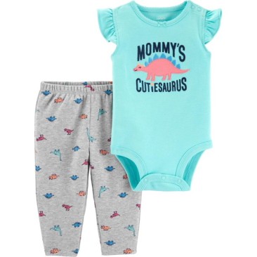 Mergaitiškas komplektukas "Mommy's dino" Mergaitiškas komplektukas "Mommy's dino"